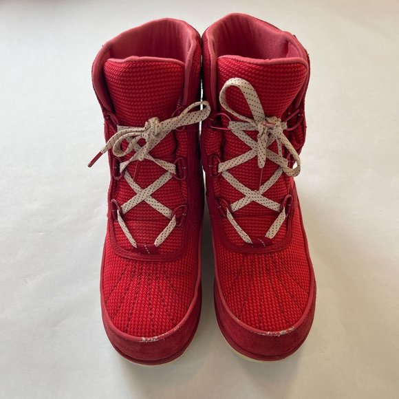 Sorel Tivoli II Red Waterproof Suede Sneaker Boots Womens Size 7 - Picture 3 of 5